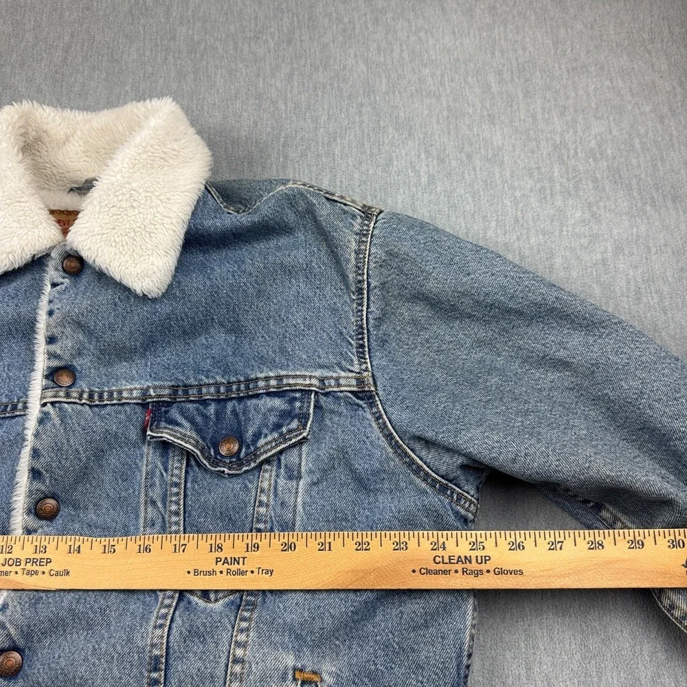 Vintage Levis Denim Jacket Mens Medium Trucker Sherpa Lined Made In USA 90S Coat